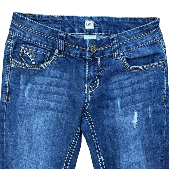 H2J Hydraulic Capris Low Rise Distressed Cuffed Sz 9/10 - Picture 2 of 5